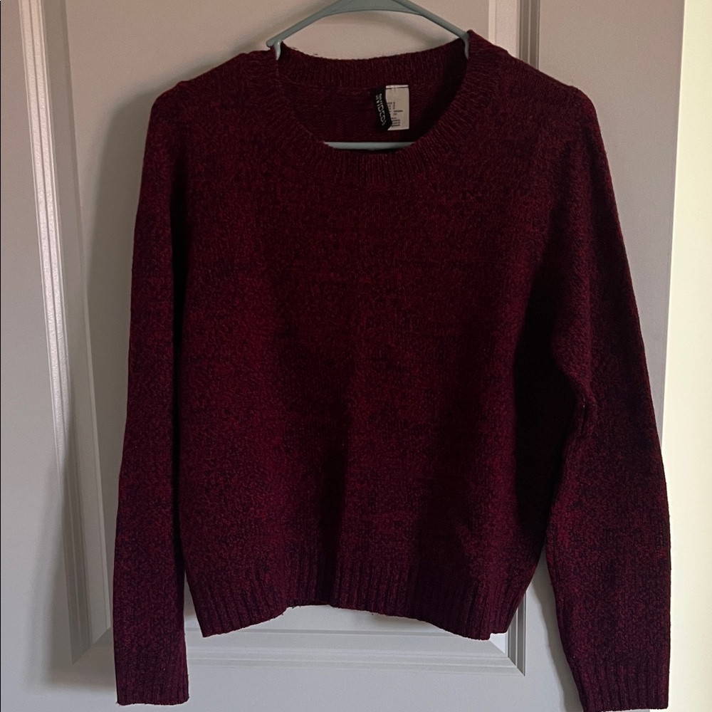 H&M Burgundy Crew Neck Sweater